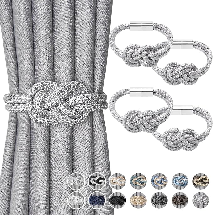 NICEEC 4 Pack Mini Magnetic Curtain Tiebacks Nordic Simple Style Drape Tie by NICEEC