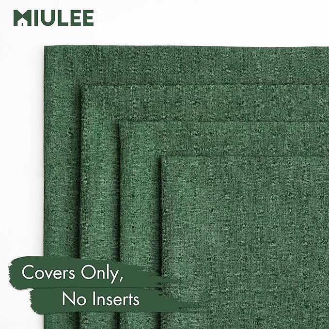 MIULEE Pack of 4 Decorative Solid Waterproof Throw Pillow Covers Linen Garden - Image 5