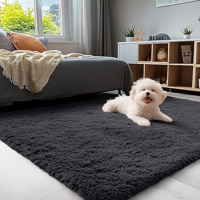 OLANLY 4x7 Area Rugs for Living Room Bedroom, Machine Washable Soft Fluffy - Image 3