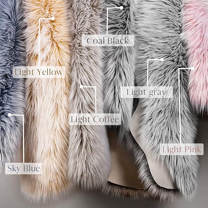 Ashler faux fur rug, Fluffy Shaggy Area Rug Ultra Soft 2 x 6 Feet Sheepskin Fur - Image 5