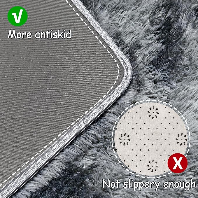 Tie-Dyed Dark Grey 2x6 Machine Washable Runner Rugs - Image 4