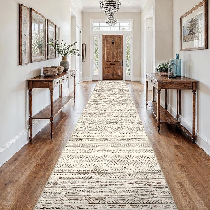 3x18 Washable Kitchen Runner Rug: Modern Moroccan Runners by Ksrau