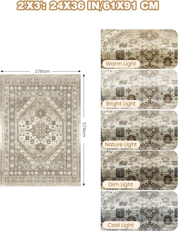 Entryway Rug - 2x3 Washable Rug Runner - Image 2