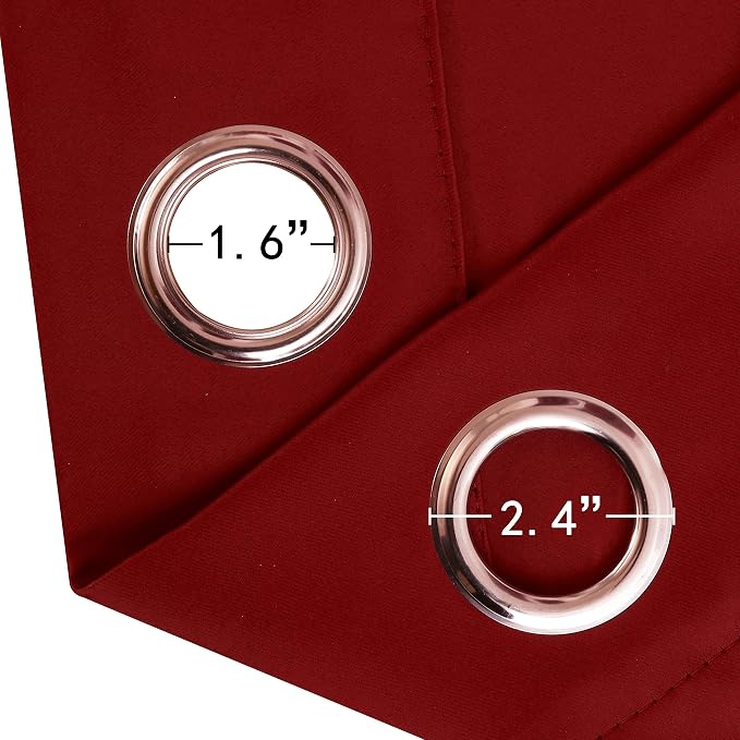 LEMOMO Red Blackout Curtains/52 x 63 Inch/Set of 2 Panels Room Darkening - Image 6