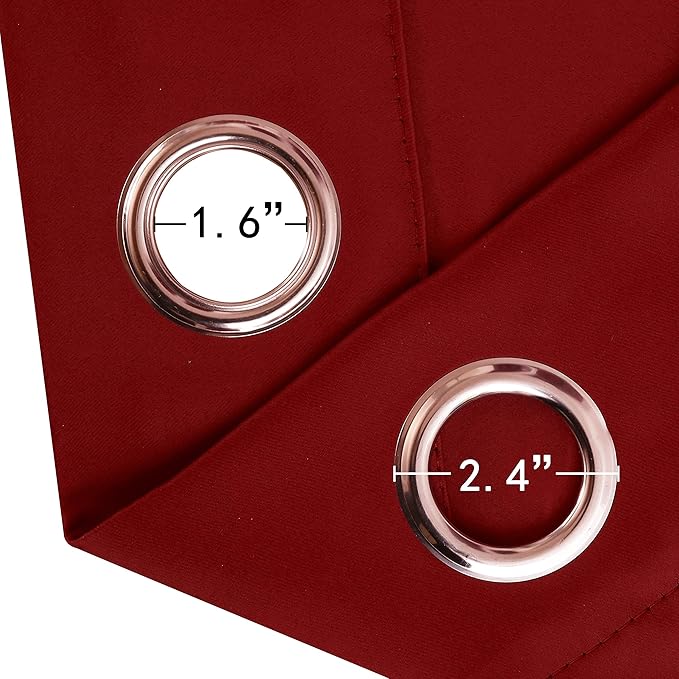 LEMOMO Blackout Curtains 66 x 84 inch/Red Curtains Set of 2 Panels/Thermal - Image 6