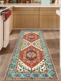 SERISSA Boho Washable Runner Rug, 2x6 Rug Runner Non-Slip Vintage Orange by SERISSAHomeDecorCollection