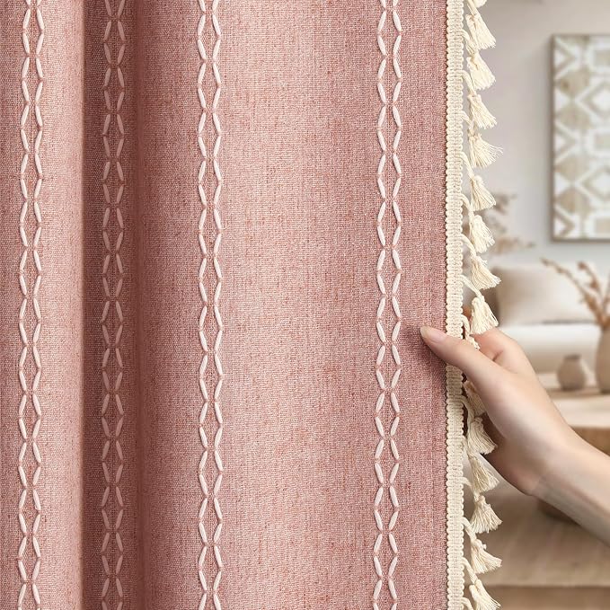 Coral Curtains Boho Blackout Curtains 2 Panels 84 Inch by Unknown
