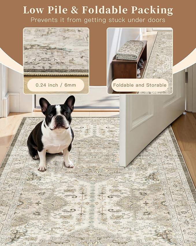 Madane Hallway Runner Rug 2'6''x12' Kitchen Runner, Non Slip Vintage Runners - Image 7