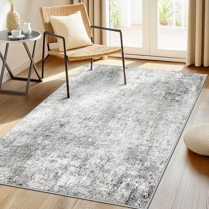 Washable Area Rugs 4'x6' Non-Slip Modern Abstract Soft - Image 3