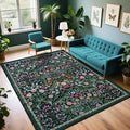Area Rug Living Room Rugs: Floral 4x6 Washable Rug Vintage Soft Boho Non-Slip by PLHXFRSoftAreaRugs