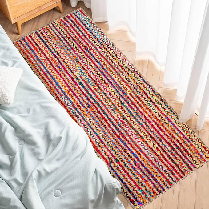 Hausattire Bohemian Braided Runner Rug 2'x6' - Image 2