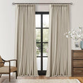 Pinch Pleat Beige 120 Inch Blackout Curtains by Twodrapes