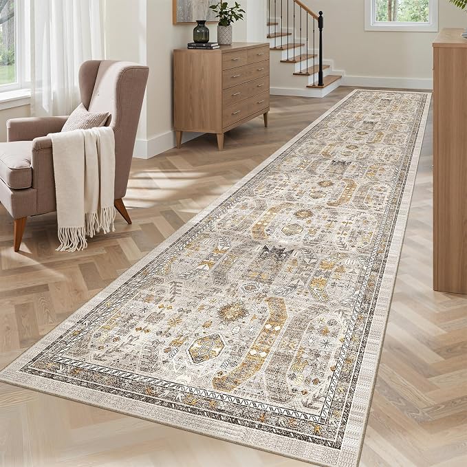 Madane Hallway Runner Rug 2'6''x12' Kitchen Runner, Non Slip Vintage Runners by Madane