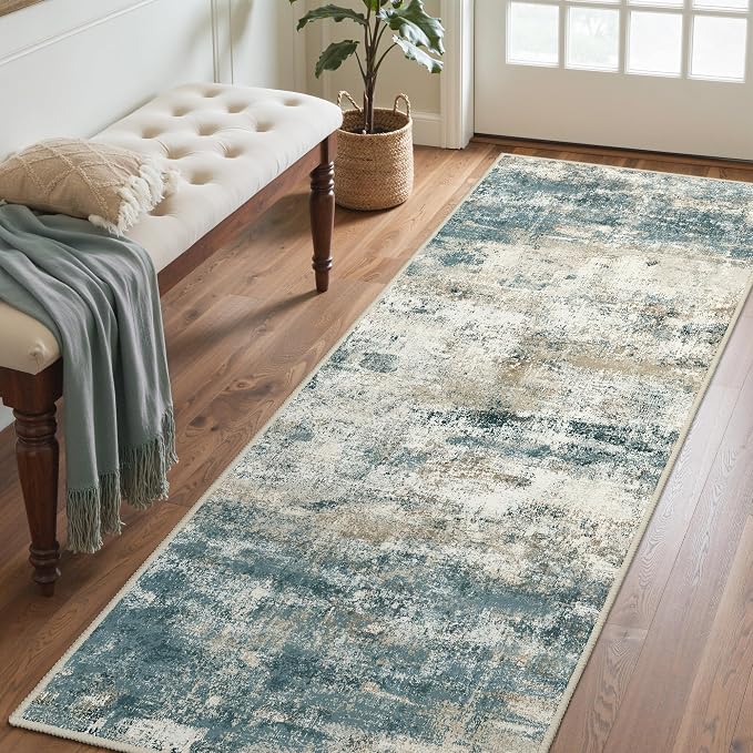 BEIMO Runner Rug for Hallway Kitchen, Soft Modern Abstract Throw Rugs, Low Pile - Image 2