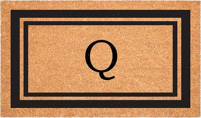 Calloway Mills 152962436Q Black Border 24" x 36" Monogram Doormat by Callowaymills