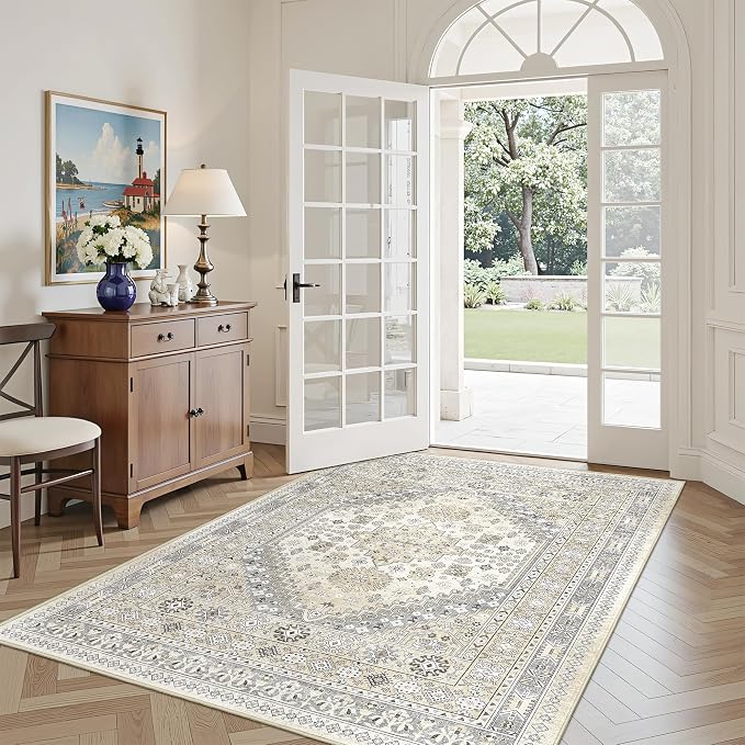 3x5 Washable Area Rug for Entryway, Kitchen Rugs Non Slip for Dining Room by Restydon