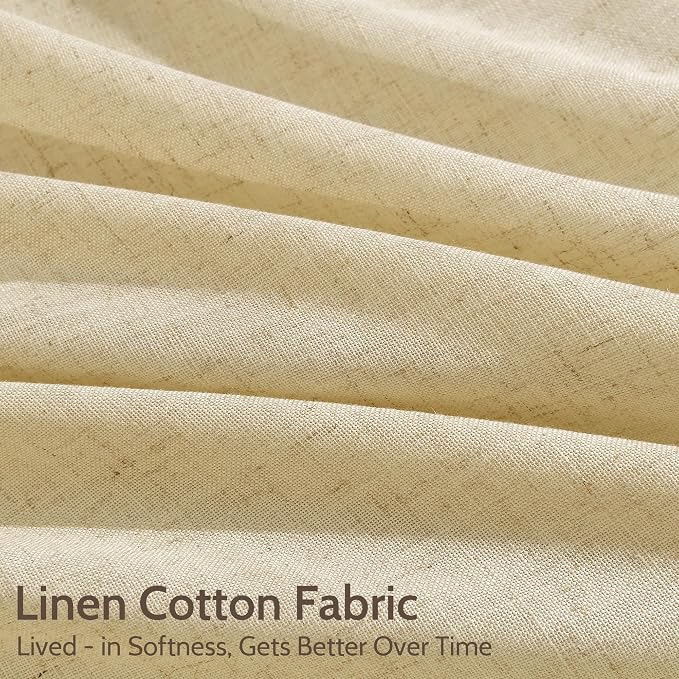 Nanspring Cream Yellow Curtains 120 Inches Long - Image 4