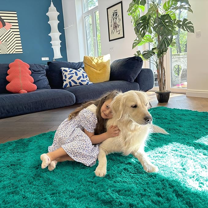 OLANLY Area Rugs for Living Room Bedroom, Machine Washable 4x5.9 ft Soft Fluffy - Image 5