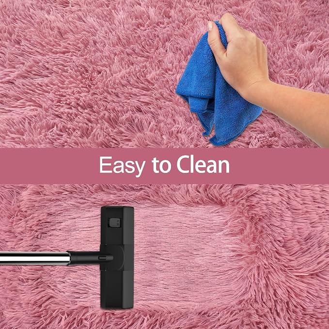 Blush Pink Runner Rug for Bedroom Pink 2x5ft Fluffy Area Rug Bedside Runner Rug - Image 7