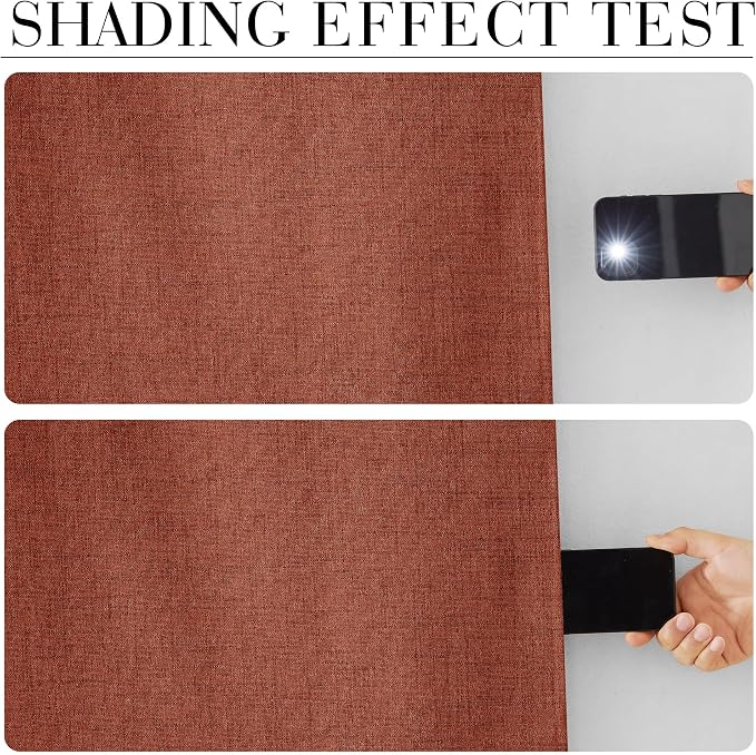 RYB HOME 100% Blackout Linen Textured Curtains 96 inches Long, Insulating - Image 6