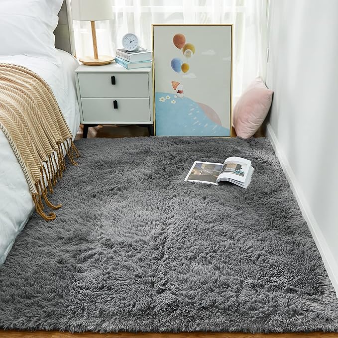 Ophanie Area Rugs for Bedroom Living Room, 4x6 Indoor Floor Gray Rug for Kids - Image 5