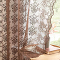 YJ YANJUN Vintage Lace Curtains 54 Inch Length-Brown Kitchen Curtains by YJYANJUN