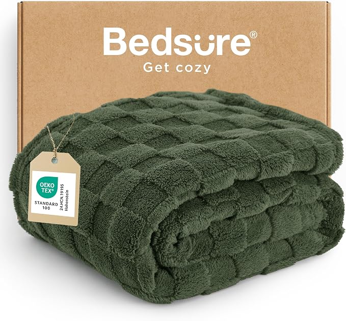 Bedsure GentleSoft Olive Green Spring Throw Blanket by BEDSURE