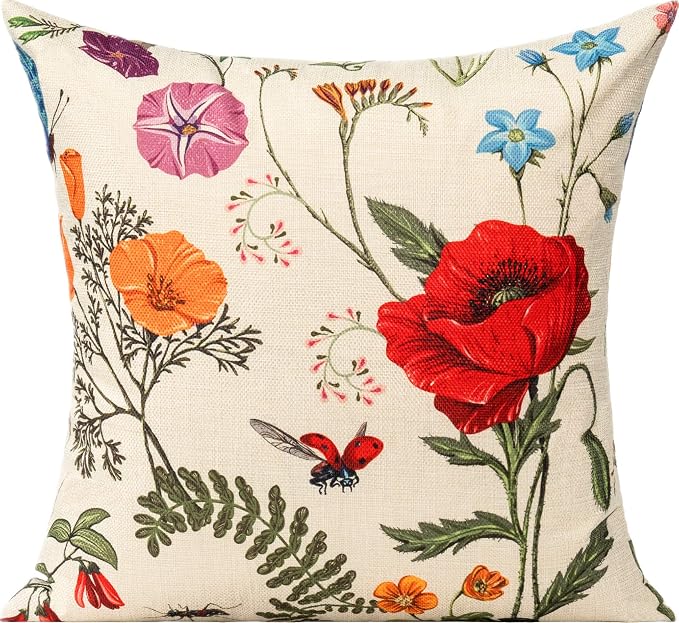 All Smiles Outdoor Patio Throw Pillow Covers 18x18 Set of 4 Spring Summer - Image 5