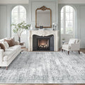 Soalmost Washable Area Rug 8x10 Large Soft Grey Rugs by Soalmost