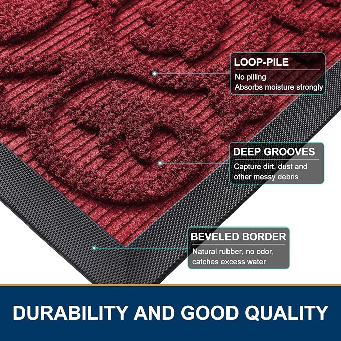 Smiry Welcome Door Mat Outside Entrance, Heavy Duty Trap Dirt and Moisture Easy - Image 4