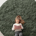 OLANLY Olive Green Round Rugs for Bedroom by OLANLY