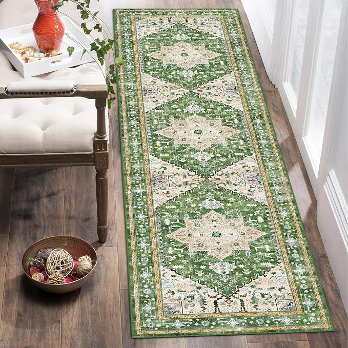 Yamaziot Washable Runner Rug, 2x8 Non-Slip Boho Vintage Hallway Rug Runner - Image 8