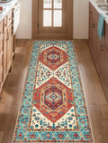 SERISSA Boho Washable Runner Rug, 2x5 Rug Runner Non-Slip Vintage Orange by SERISSAHomeDecorCollection