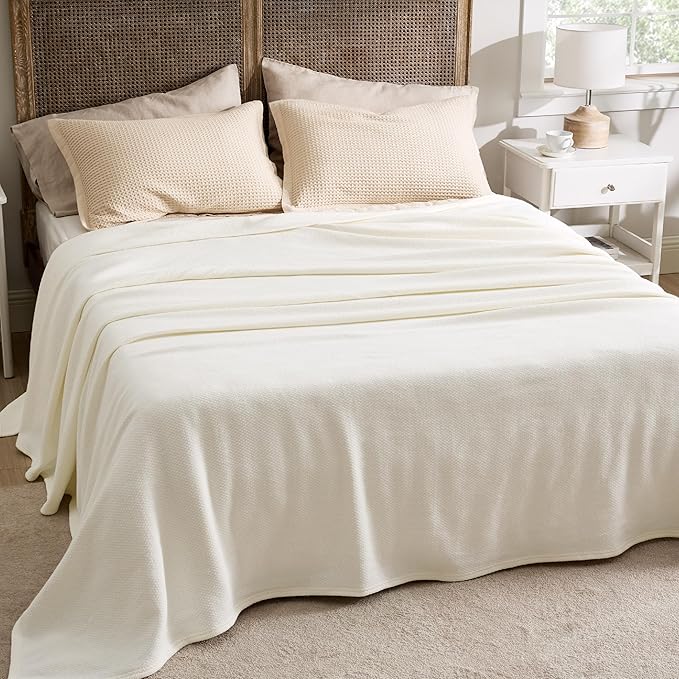 Bedsure GentleSoft 100% Cotton Blanket King Size - Image 5
