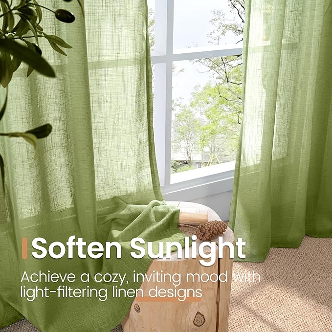 BGment 54 Inch Length Green Curtains - Image 5