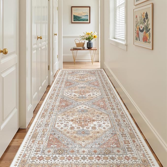 4x12 Runner Rug for Hallway, Low-Pile Wide Runner for Entryway, Long Washable - Image 8
