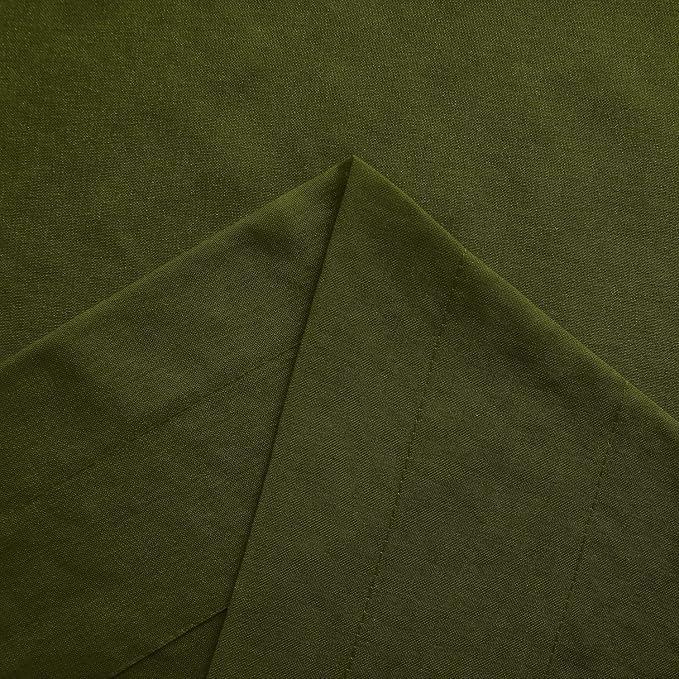 DWCN Olive Green Sheer Curtains Semi Transparent Voile Rod Pocket Curtains - Image 4