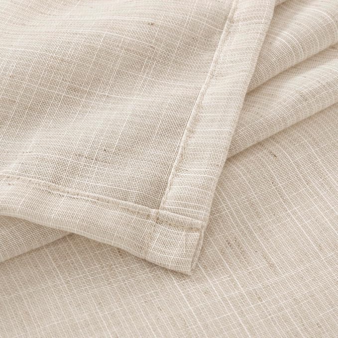 BGment 36 Inch Length Oatmeal Linen Curtains - Image 8