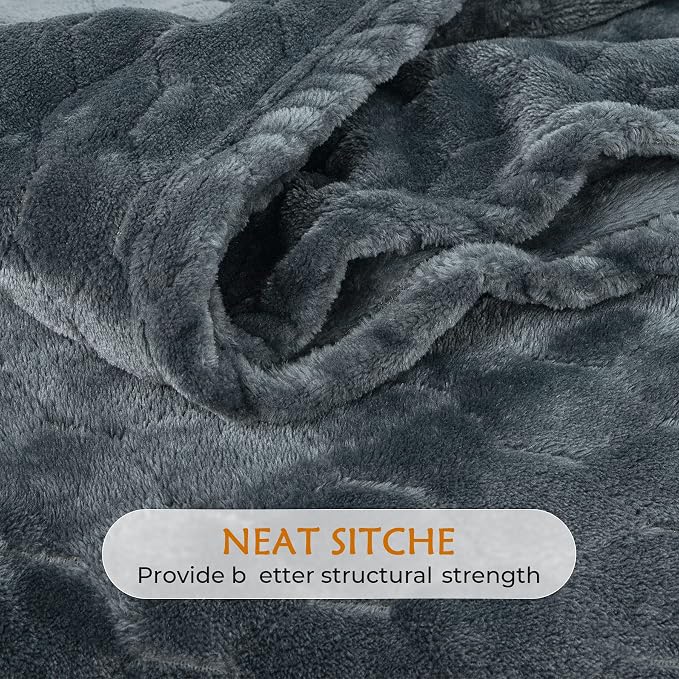 TOONOW Fleece Blanket Textured Fuzzy Plush Throw Blanket Super Soft Fluffy Bed - Image 5