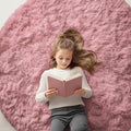 OLANLY Pale Pink Round Rugs for Bedroom by OLANLY