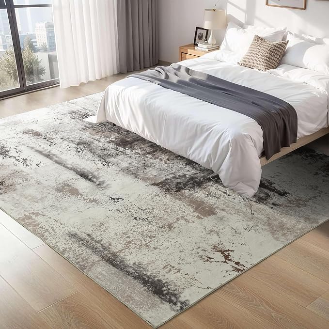 Living Room Rug 7x10 Coffee Area Rugs Machine Washable Abstract Boho Large Rug - Image 4