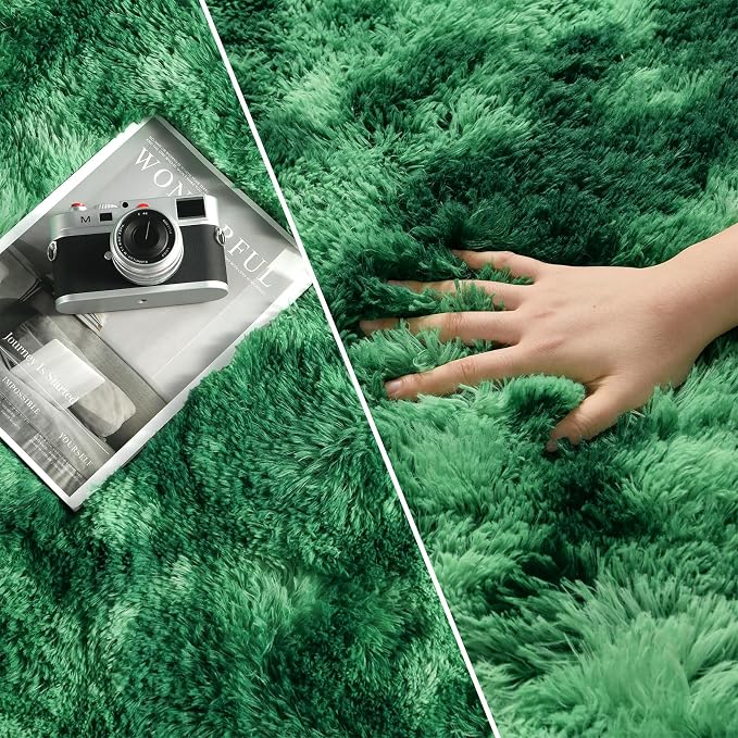 Shag Area Rug, 4 X 6 Tie-Dyed Plush Fuzzy Rugs - Image 3