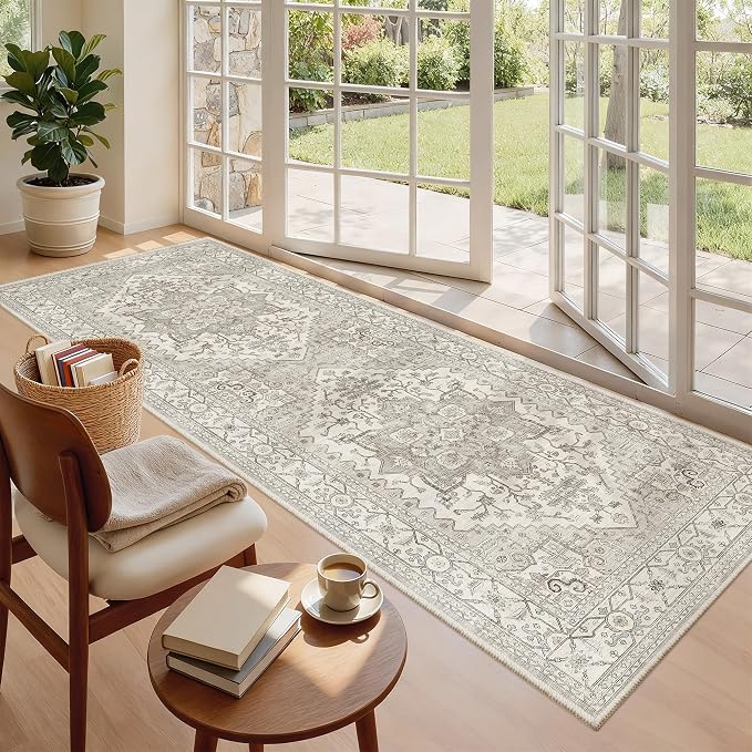 Madane Hallway Runner 3x8, Kitchen Rugs Washable Entryway Rug 8ft Vintage - Image 4
