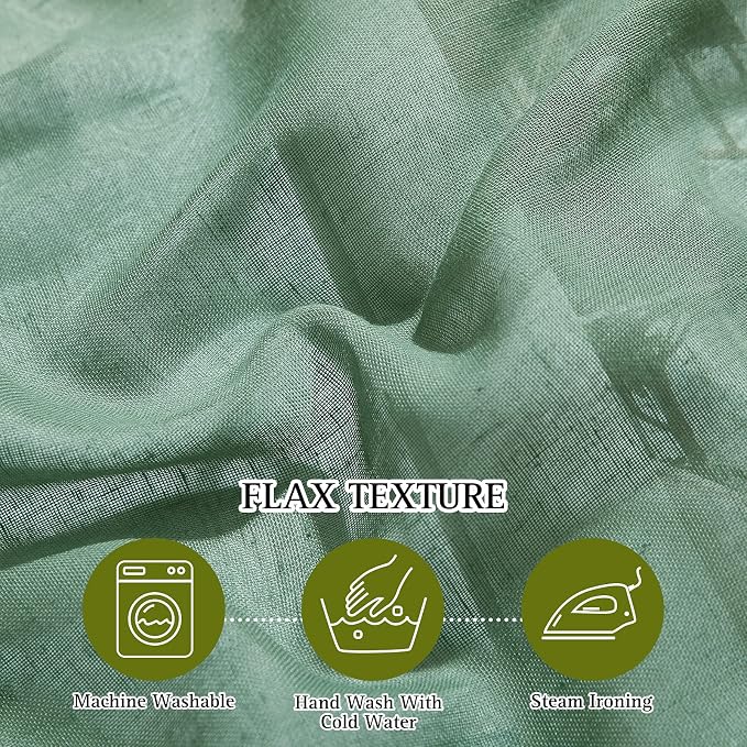 NICETOWN Linen Sheer Curtains Flax Textured - Image 4