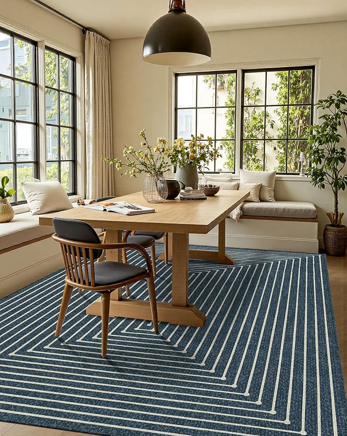 Latte&Fog 5x7 Area Rugs for Living Room Bedroom, Boho Non Slip Low Pile Carpet - Image 4