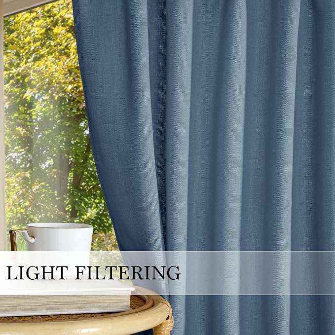 RYB HOME Short Kitchen Valances and Curtain Set, Thick Faux Linen Blended - Image 5