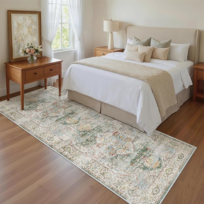 Madane Runner Rug 2'6''x8' Kitchen Runner, Hallway Runner Printed Vintage - Image 7