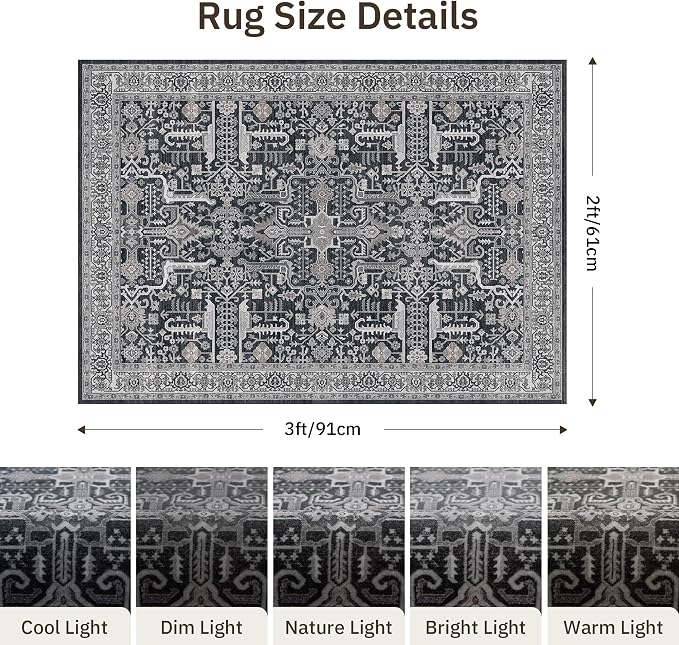 Washable 2x3 Entryway Area Rug - Image 2