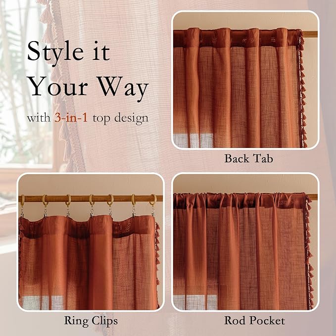 MYSKY HOME Bohemian Farmhouse Ceiling Curtains - Image 3