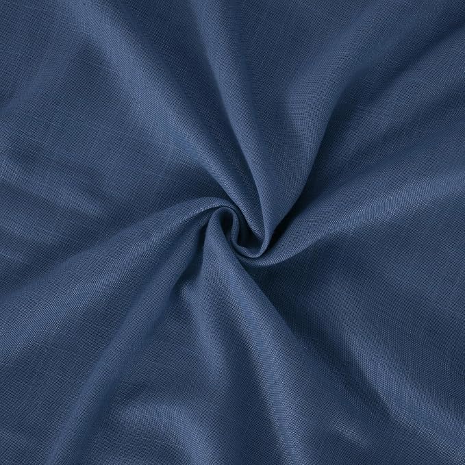 BGment Navy Blue Linen Curtains 48 Inch Length - Image 8